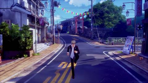 Yu Narukamin walking around Inaba - Persona 4 Revival