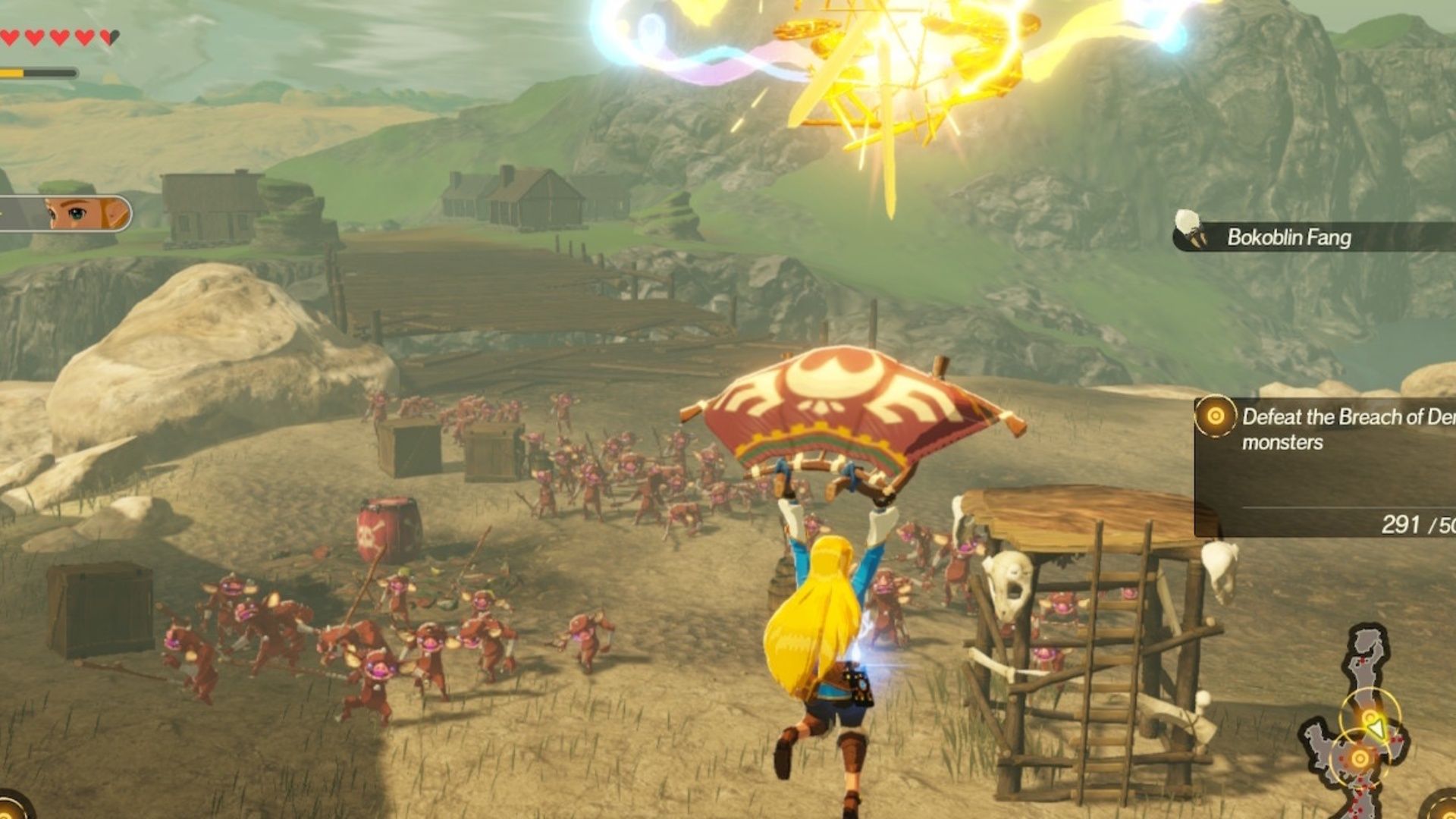 Zelda gliding in Hyrule Warriors Age of Calamity