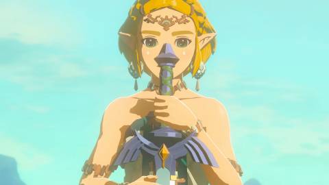 Zelda holding the Master Sword - The Legend of Zelda Tears of the Kingdom