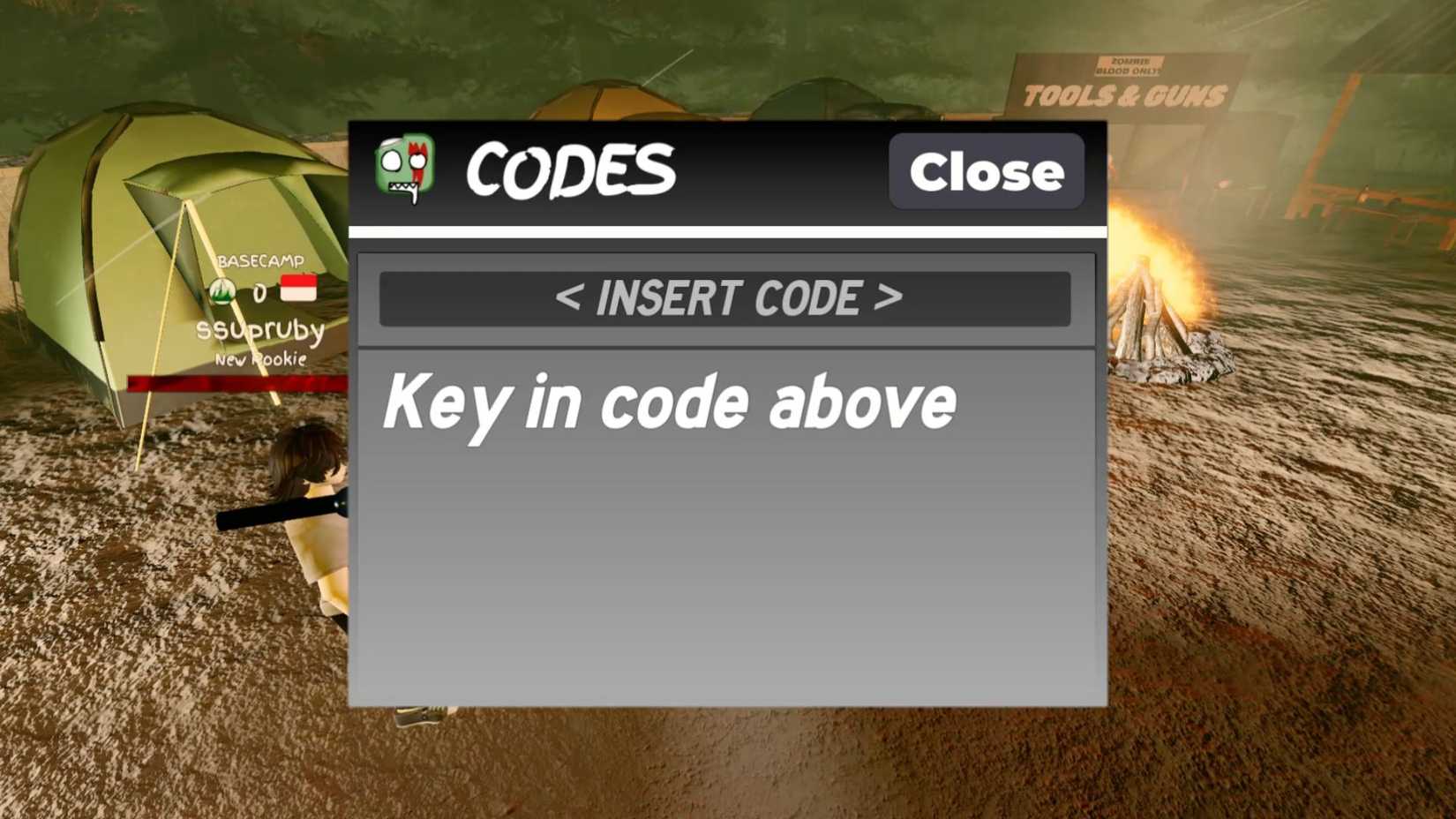 Zombie Expedition the codes tab
