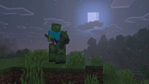 zombie with spear on zombie horse mounts of mayhem update minecraft