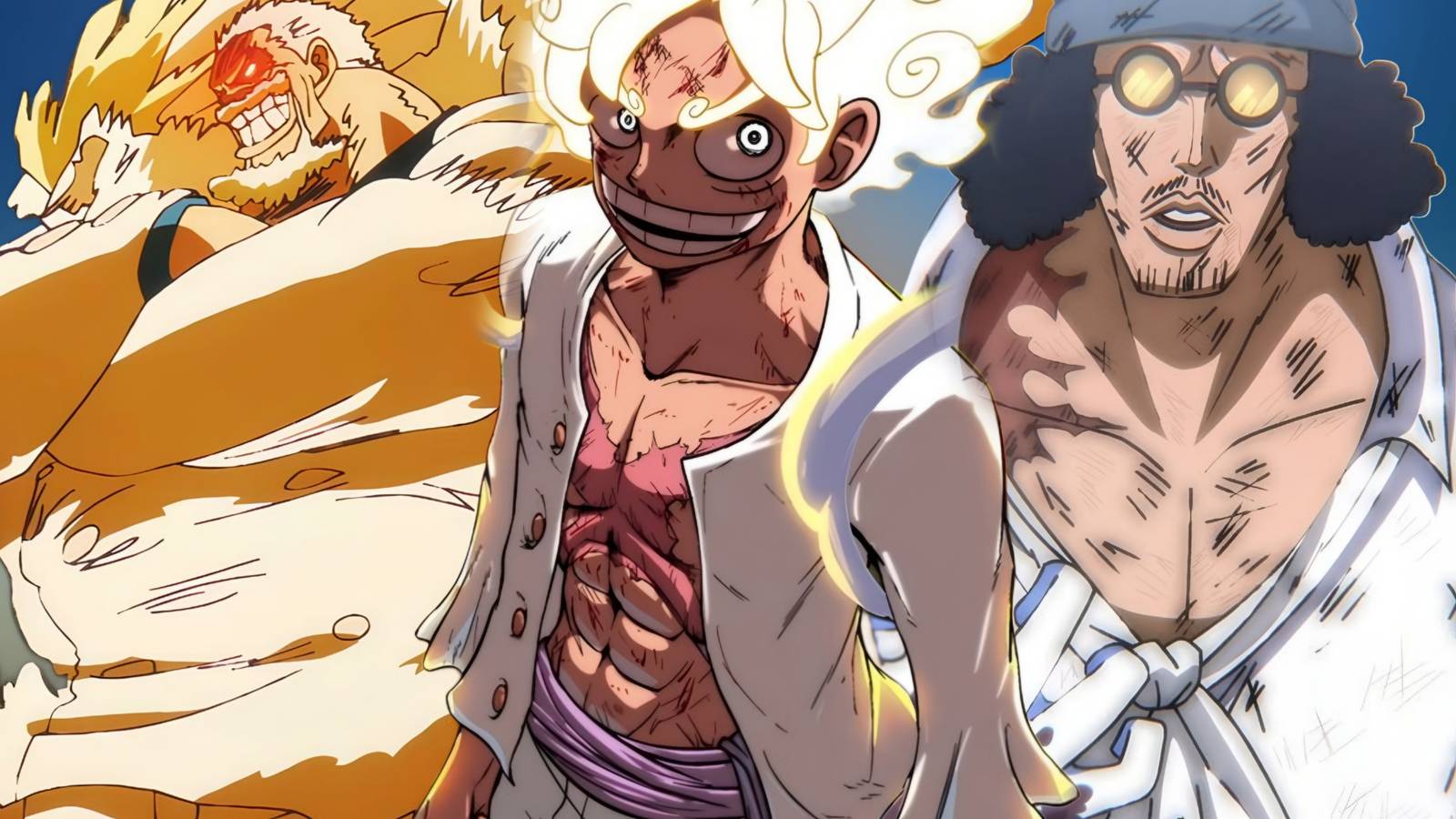 Featured One Piece: 5 Marines Stronger Than Luffy Kuzan Luffy Garp