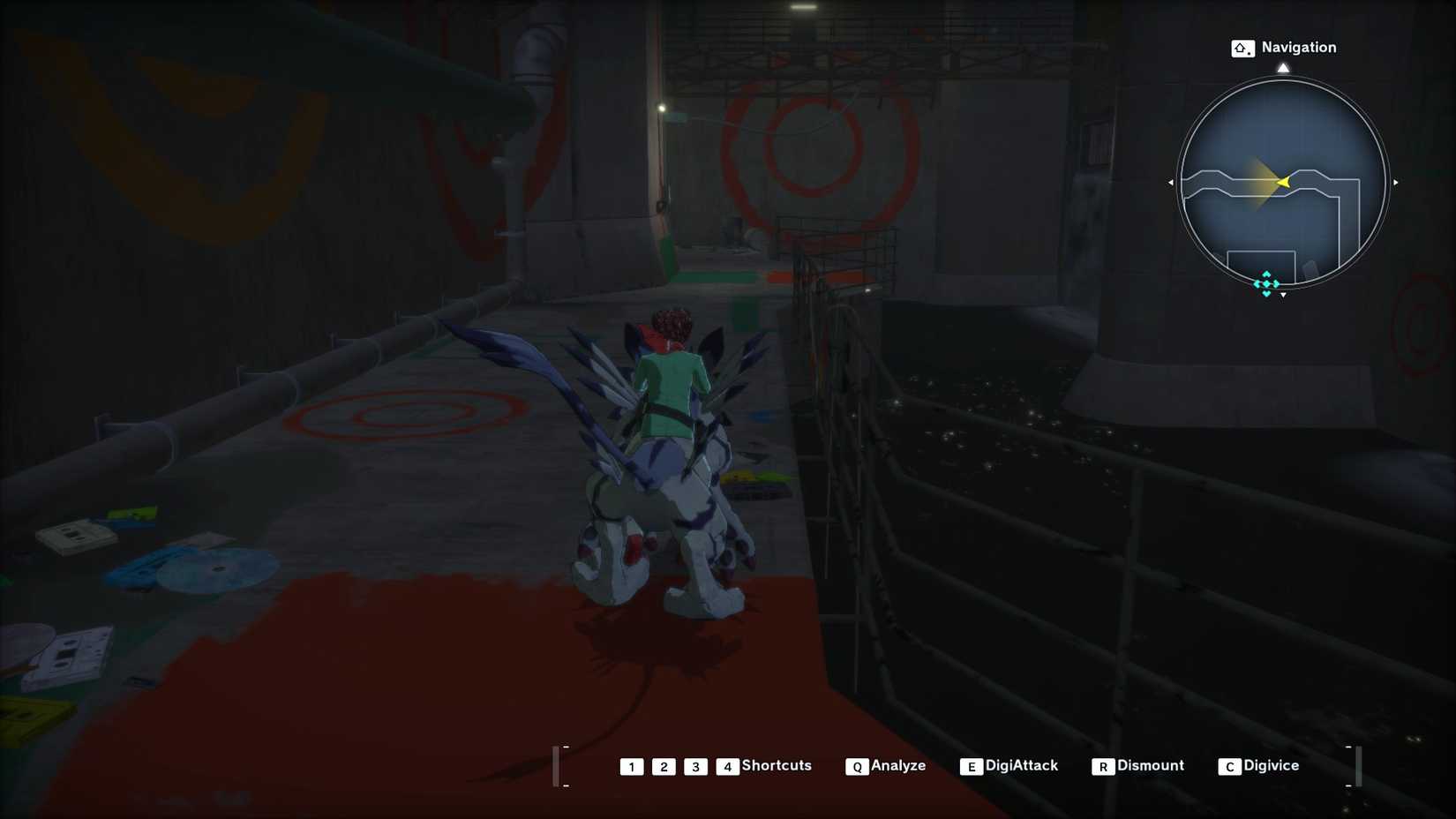 Riding Garurumon in Digimon Story Time Stranger