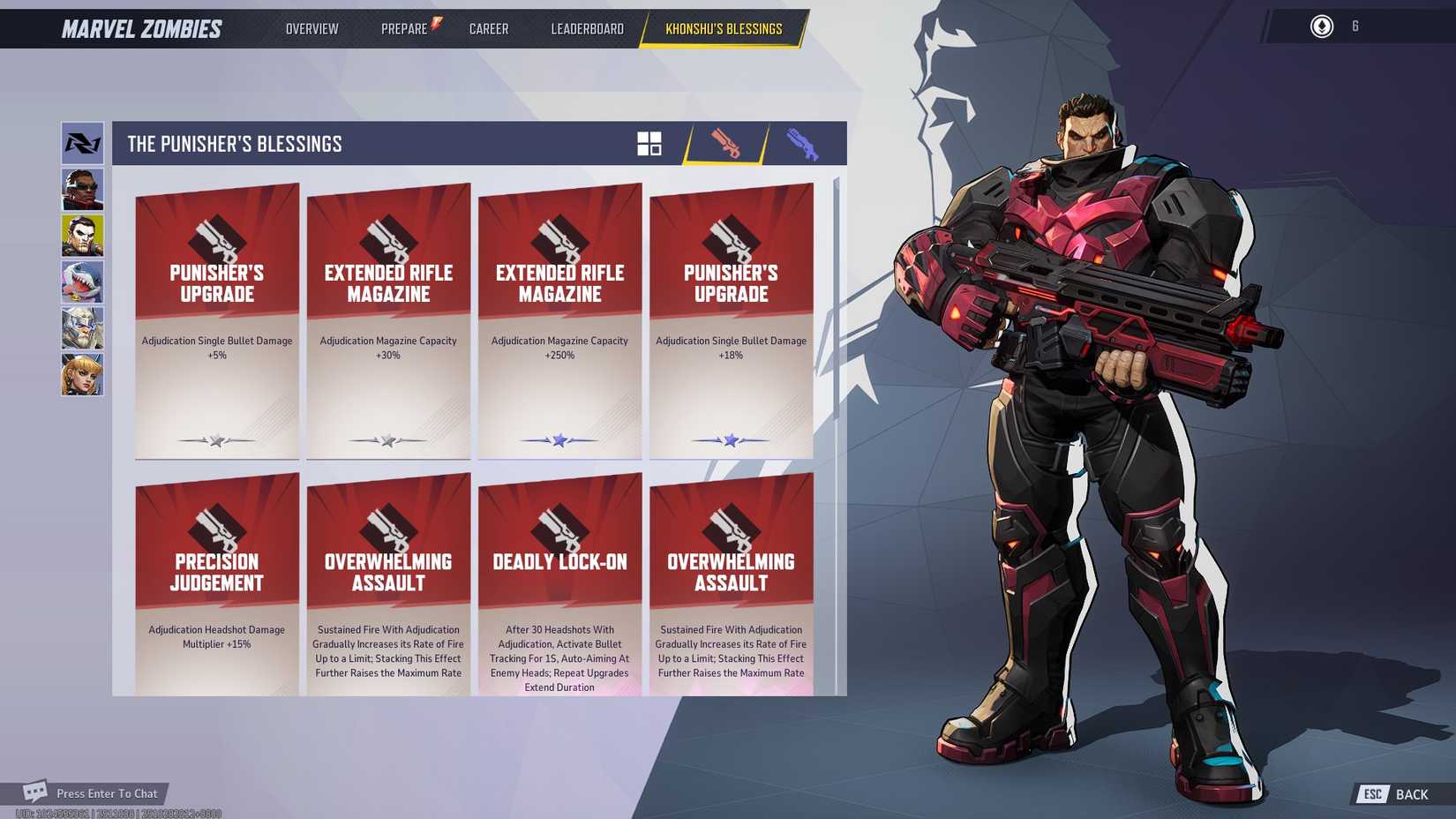 Marvel Rivals Zombies Punisher Red Blessings