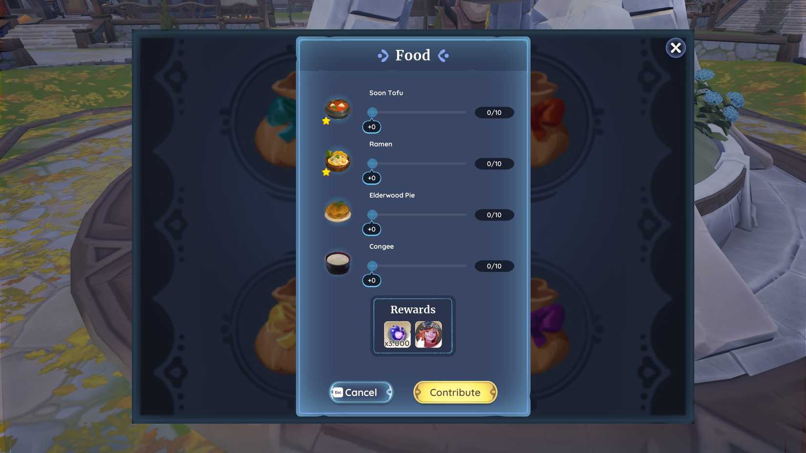 The Food bundle in the Palia Spiritfest Bundle Board