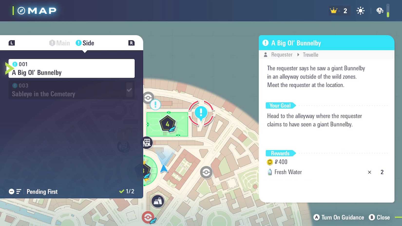 Quest Rbu Map Pokemon Legends Z-A: A Big Ol' Bunnelby Walkthrough