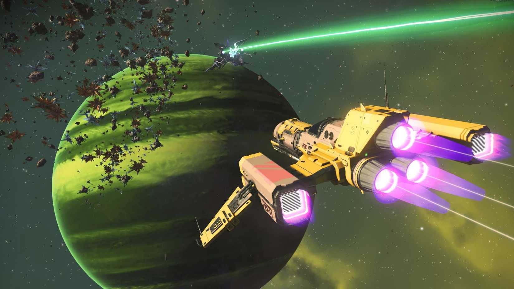 A fierce space battle - No Man's Sky