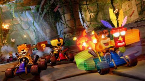 A race between Pura, Cortex and Crash - Crash Team Racing Nitro-Fueled