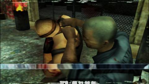 A recording of one of the game's many snuff films - Manhunt