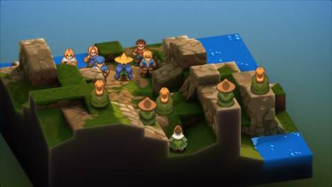 A scene featuring characters facing an army in Final Fantasy Tactics The Ivalice Chronicles