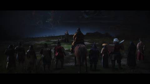 A scene featuring characters in Assassin's Creed Shadows