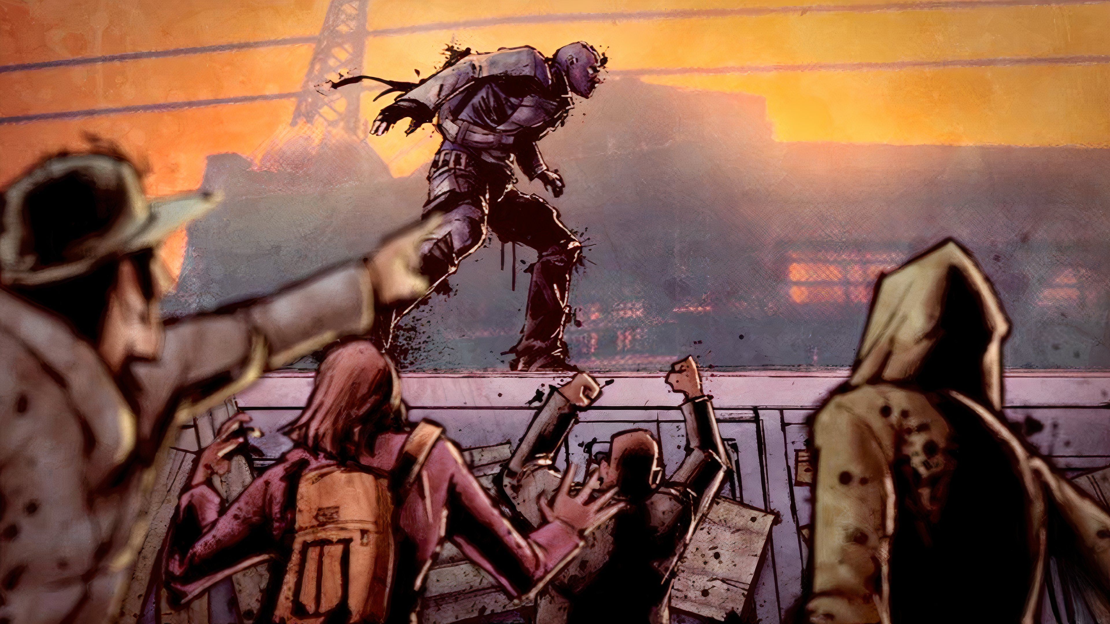 A scene featuring characters in inFAMOUS 2