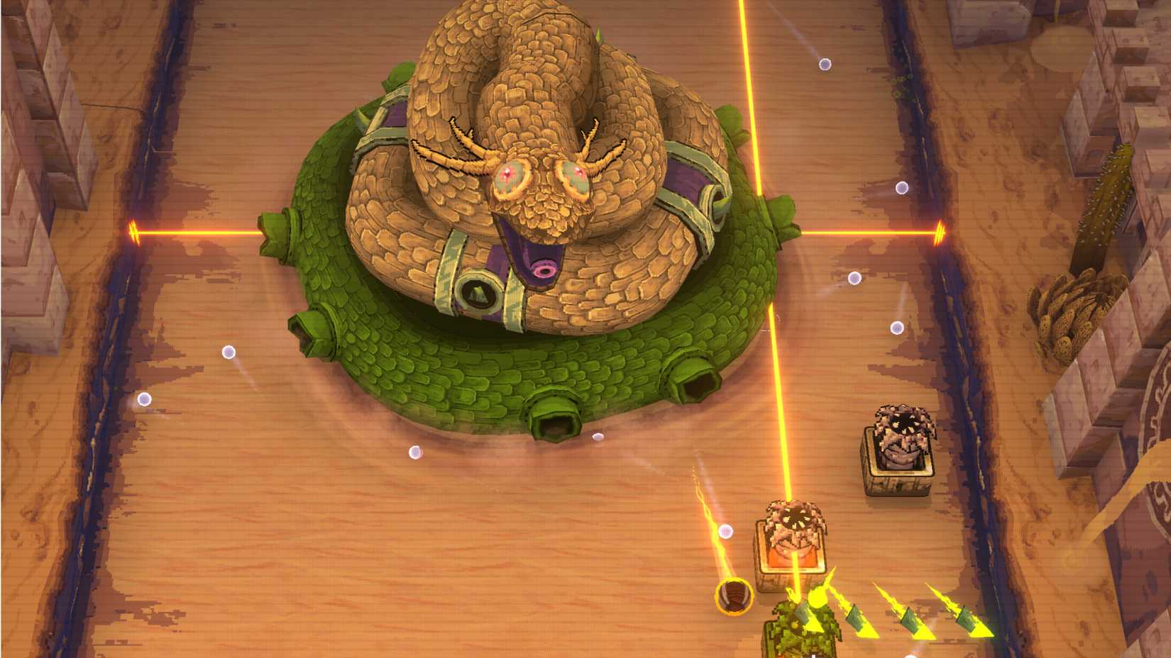 A snake boss in Ball X Pit