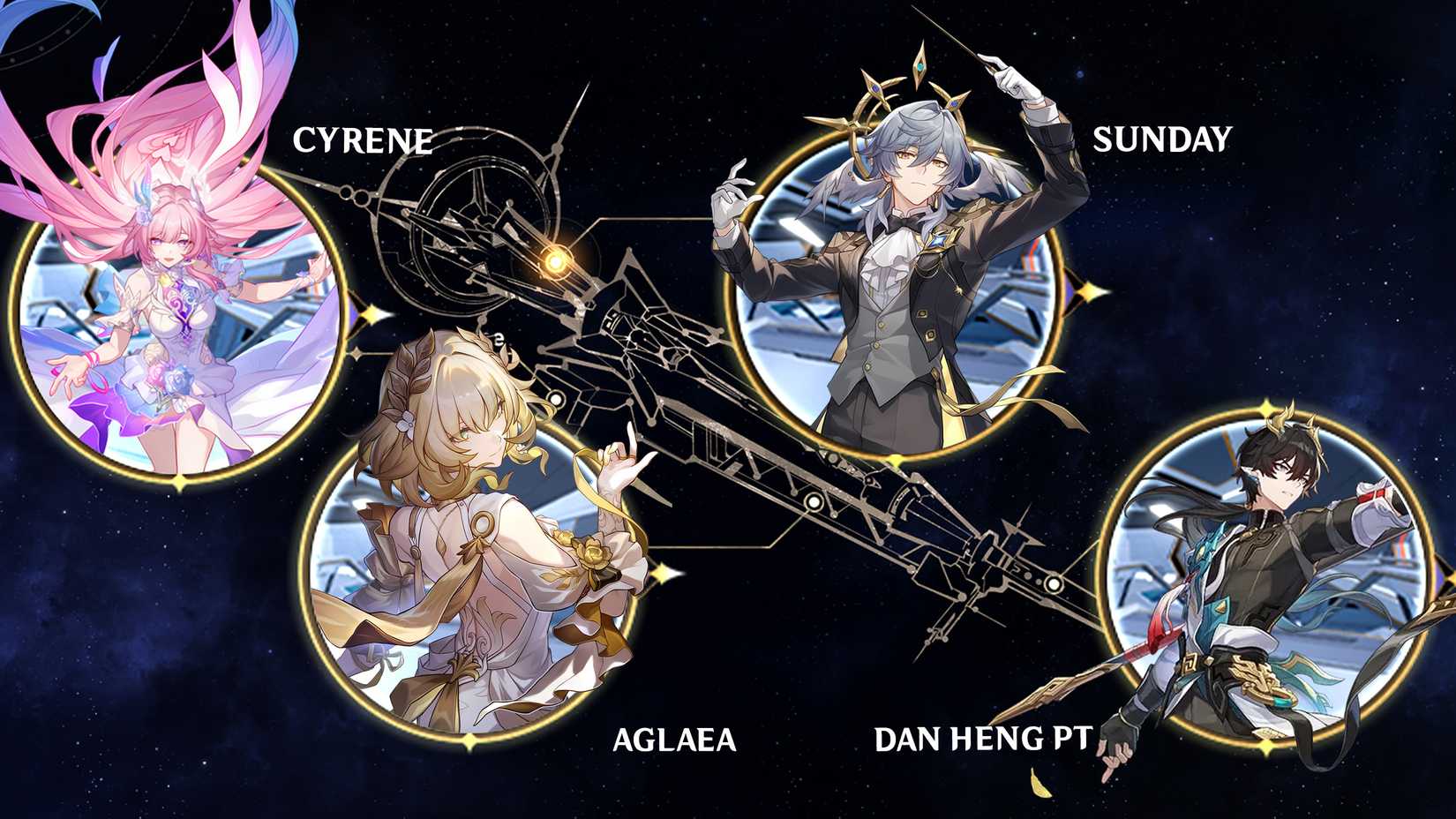 Aglaea-Sunday-Dan Heng PT-And Cyrene Team Composition In Honkai Star Rail