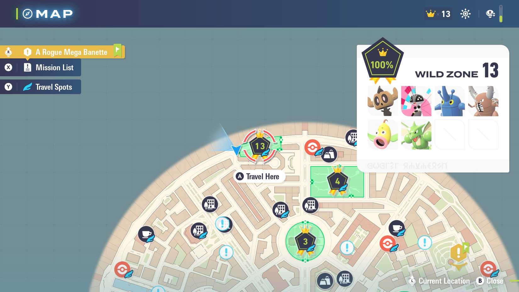 all pokemon in wild zone 13 in pokemon legends for