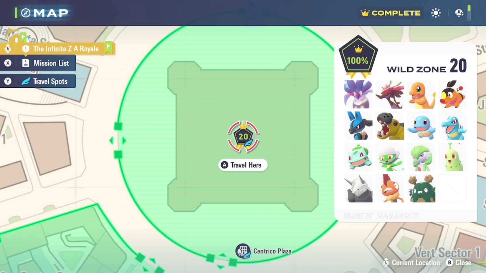 All Wild Zone 20 Pokemon in Pokemon Legends Z-A