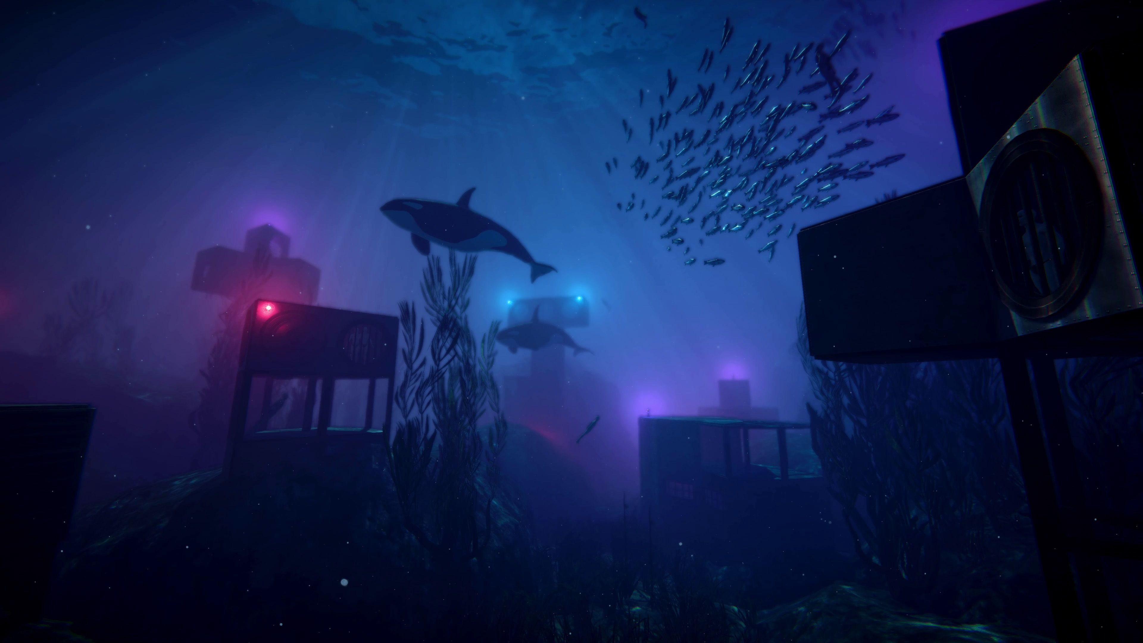 Screenshot de gameplay de Anchor mostrando um ambiente subaquático detalhado.