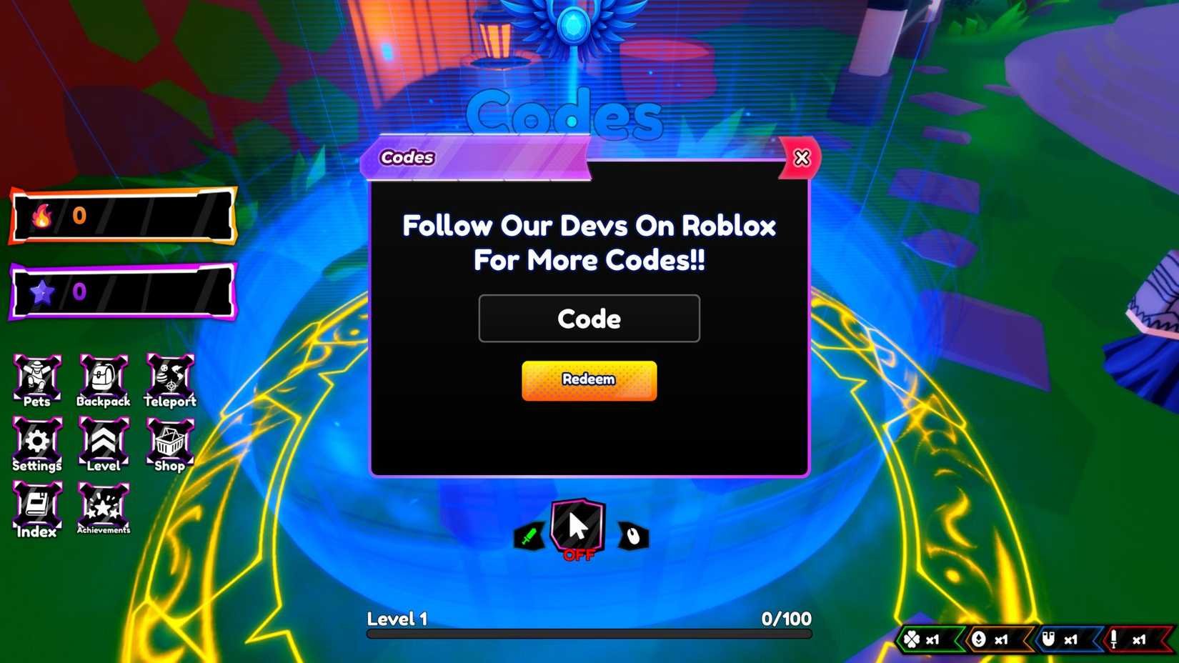 Anime Contenders X the codes tab