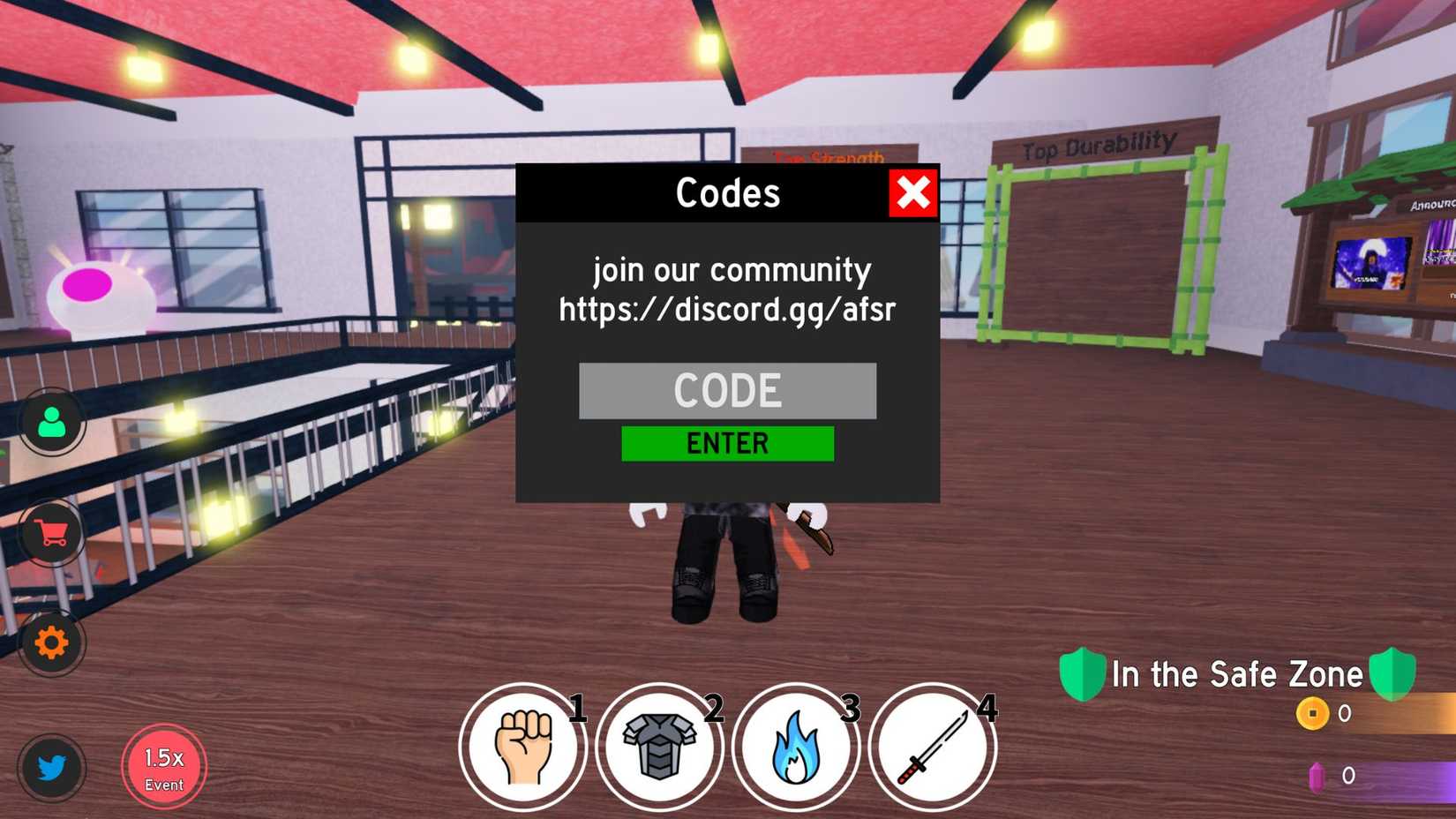 Anime Fighting Simulator: Reborn - a aba de códigos