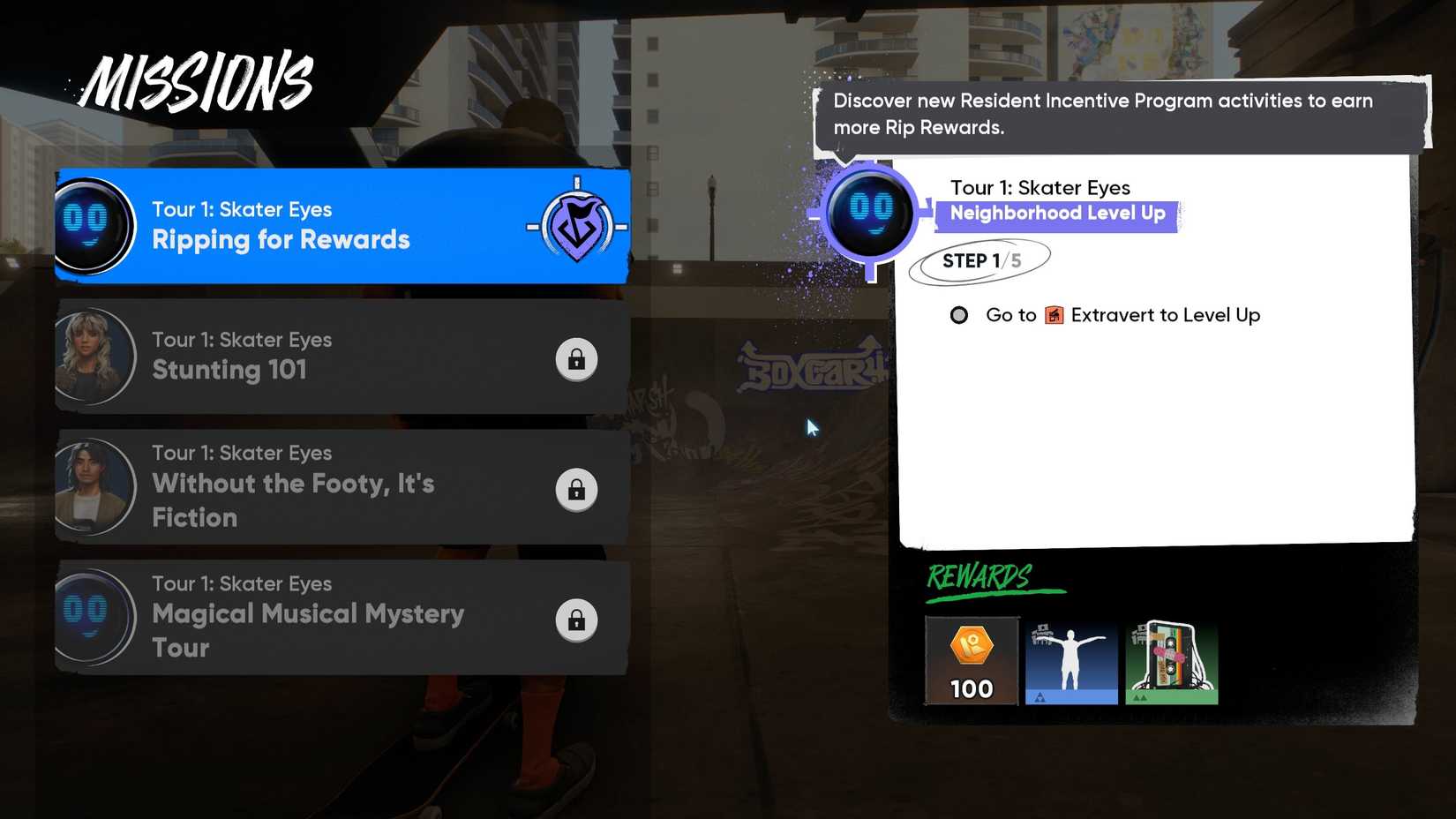 AR Mission Ripping for Rewards in Skate 4