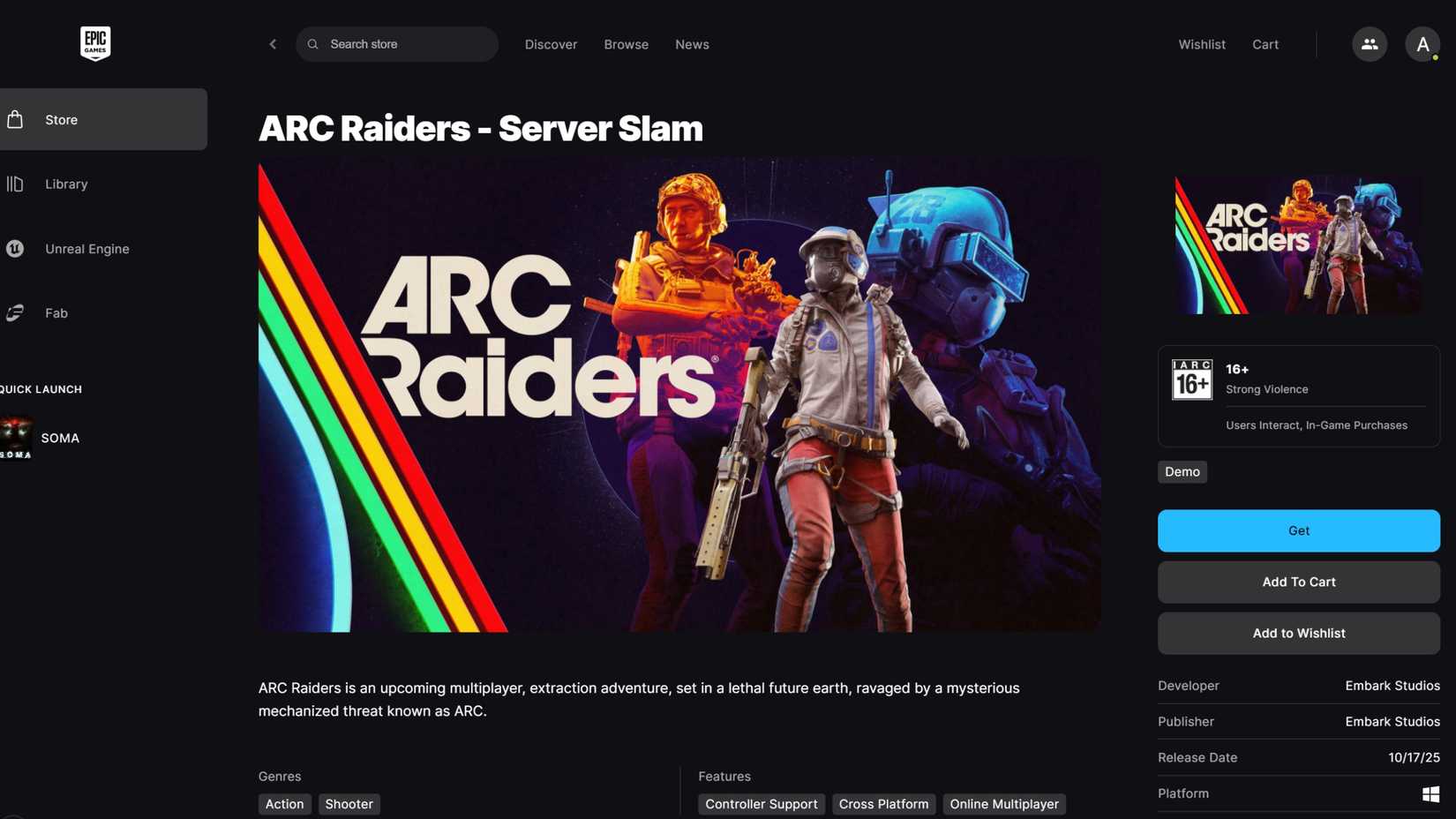 ARC Raiders Server Slam Playtest epic game