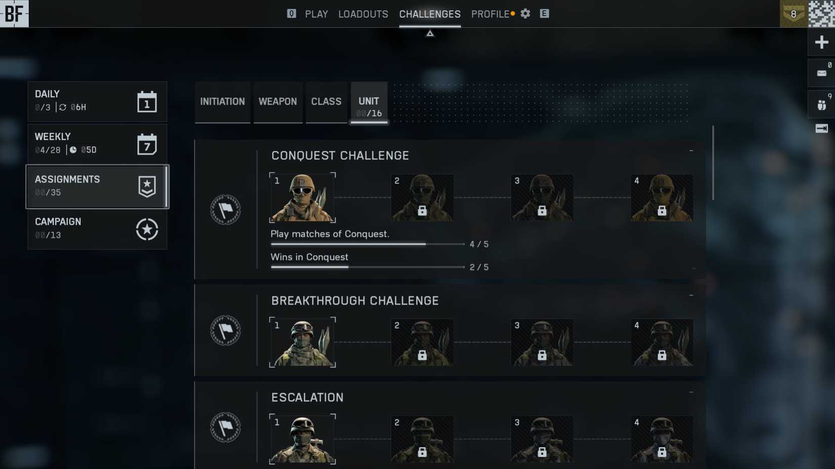 Assignments Unit Challenges Battlefield 6