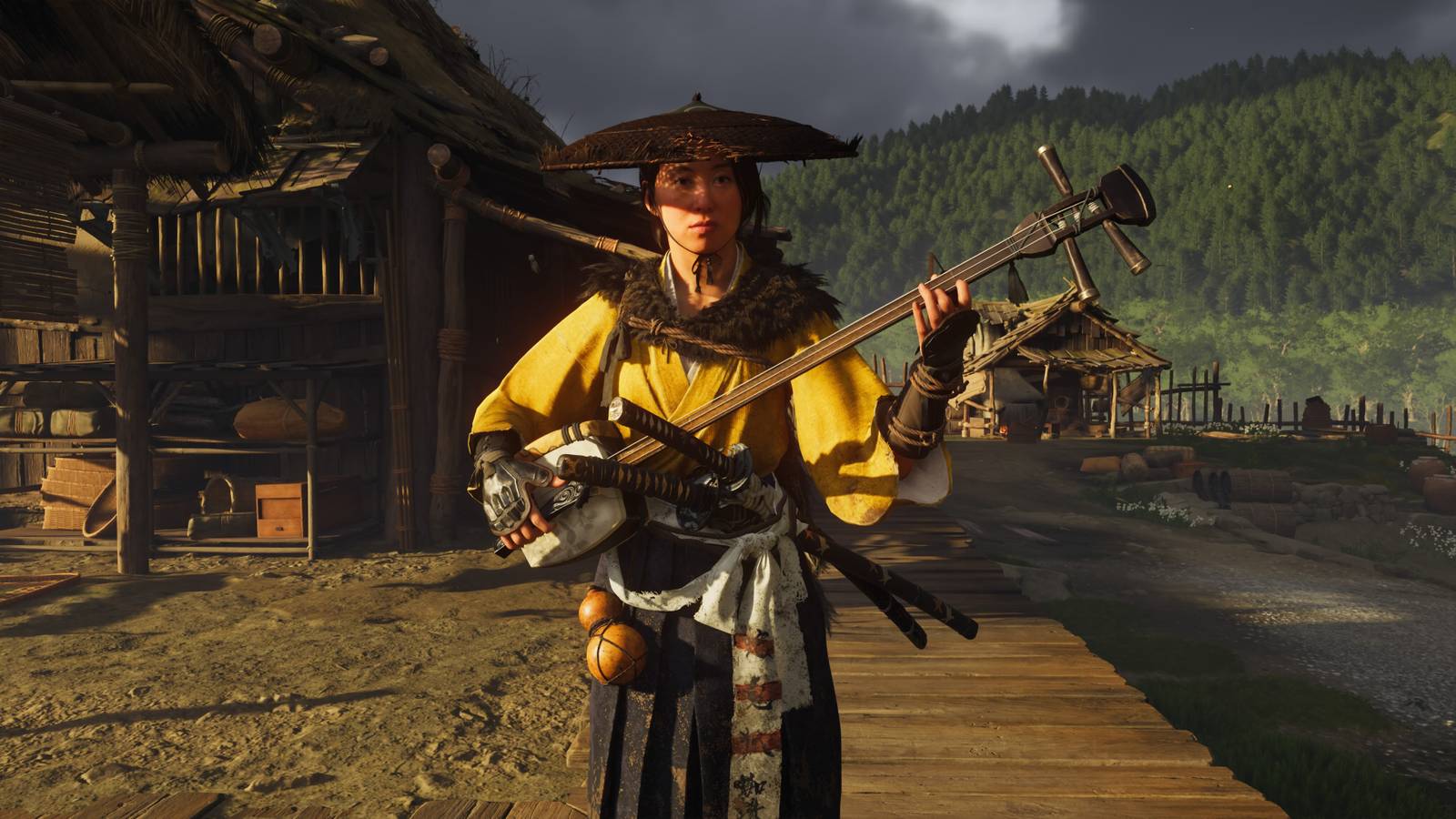 atsu plays a song on her shamisen