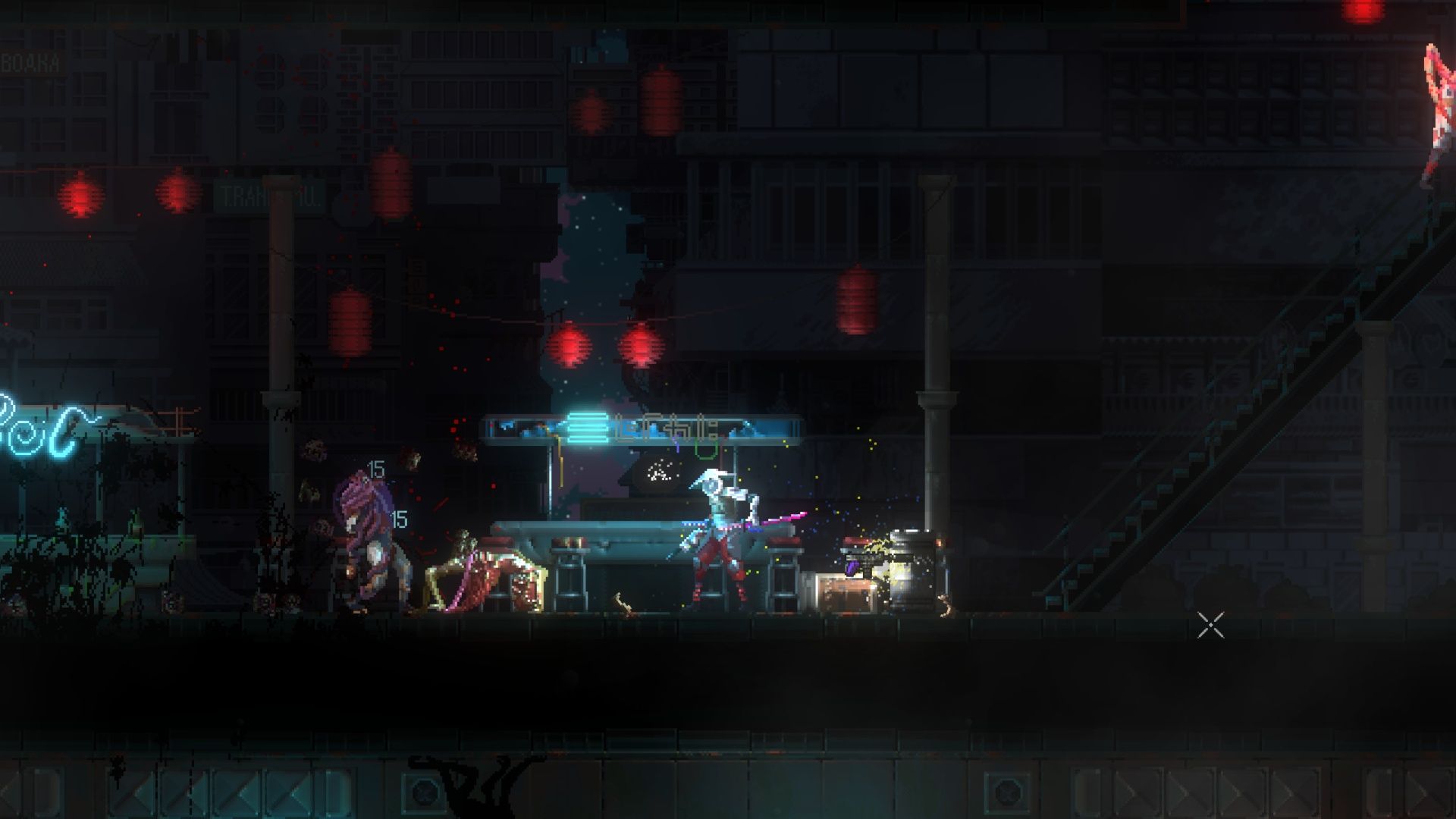 Attacking enemies in Katanaut