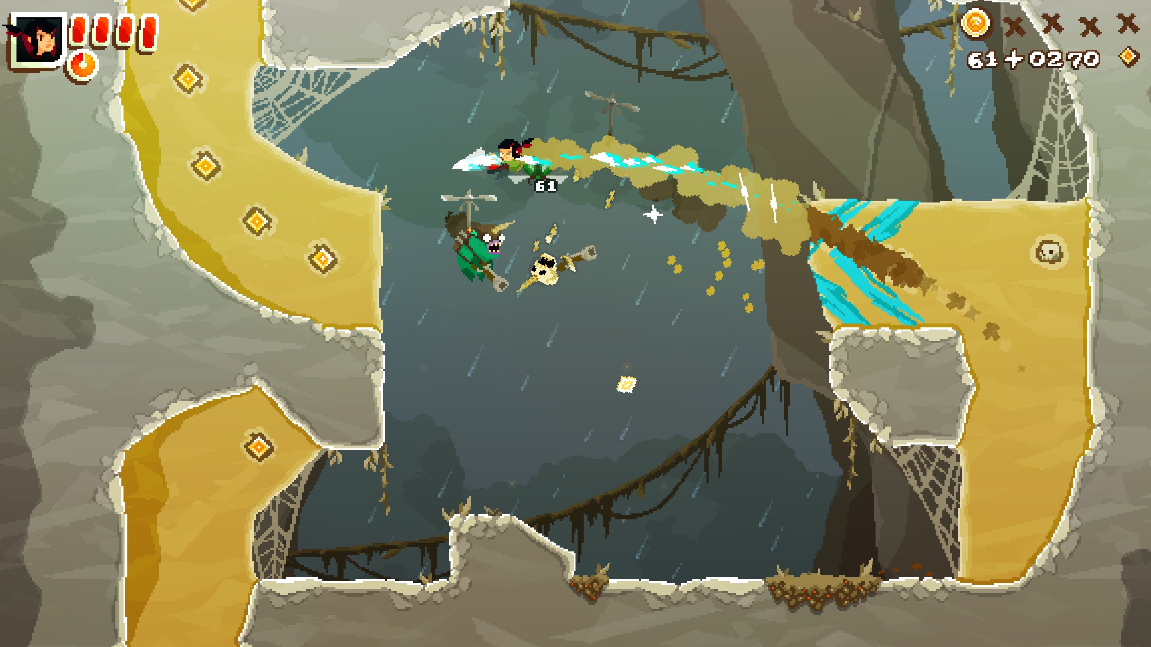 Attacking enemies in Pepper Grinder