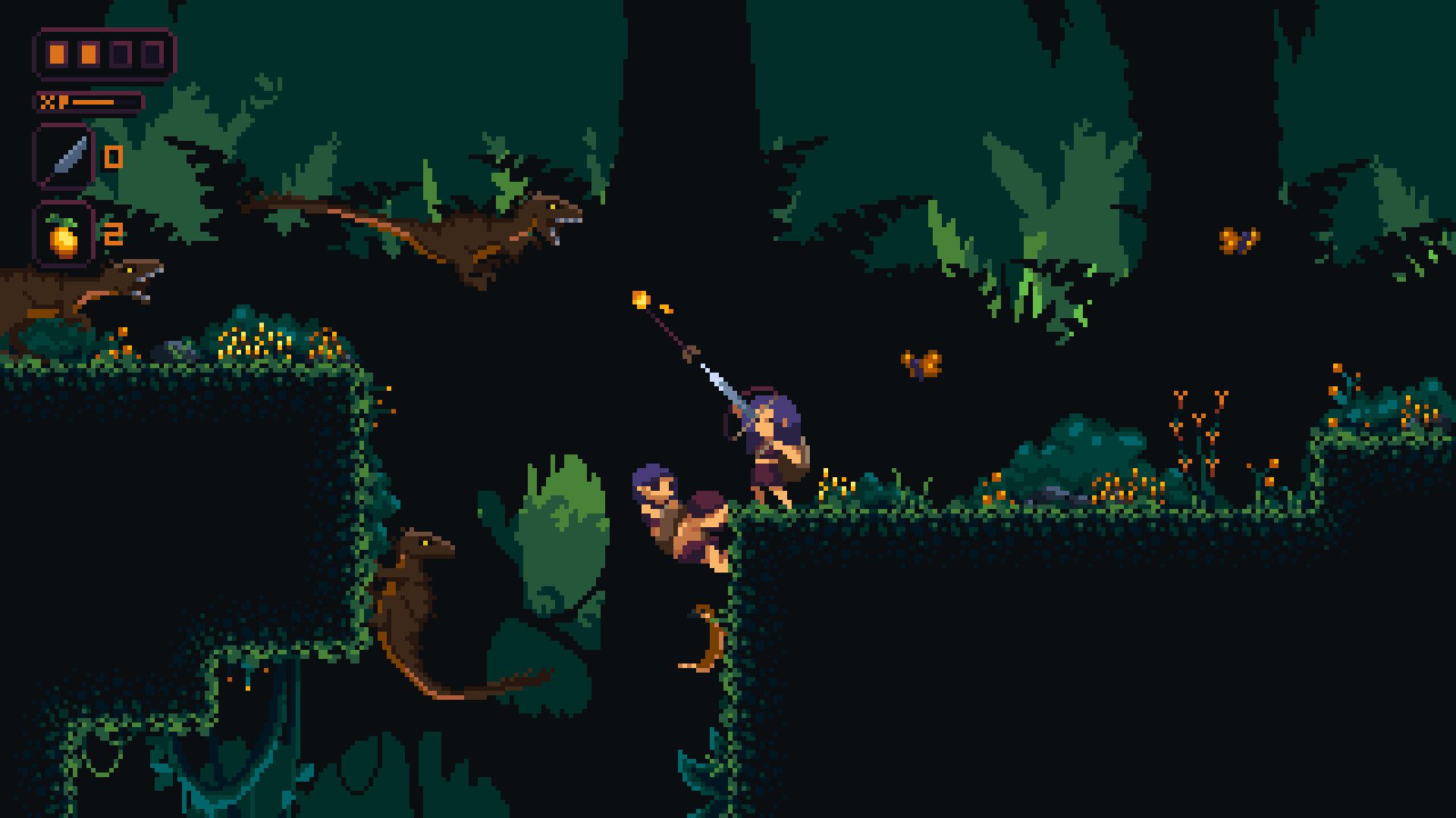 Attacking enemies in Primal Planet