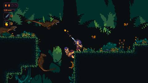 Attacking enemies in Primal Planet