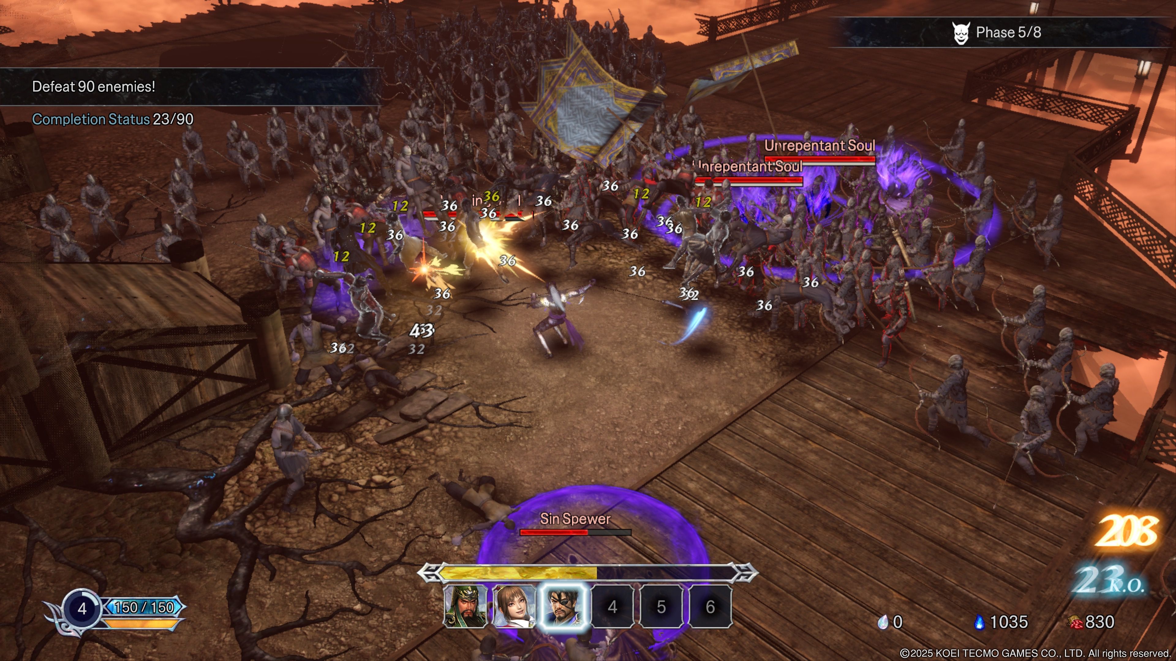 Attacking enemies in Warriors Abyss