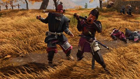 Attacking enemies with an Odachi in Ghost of Yotei