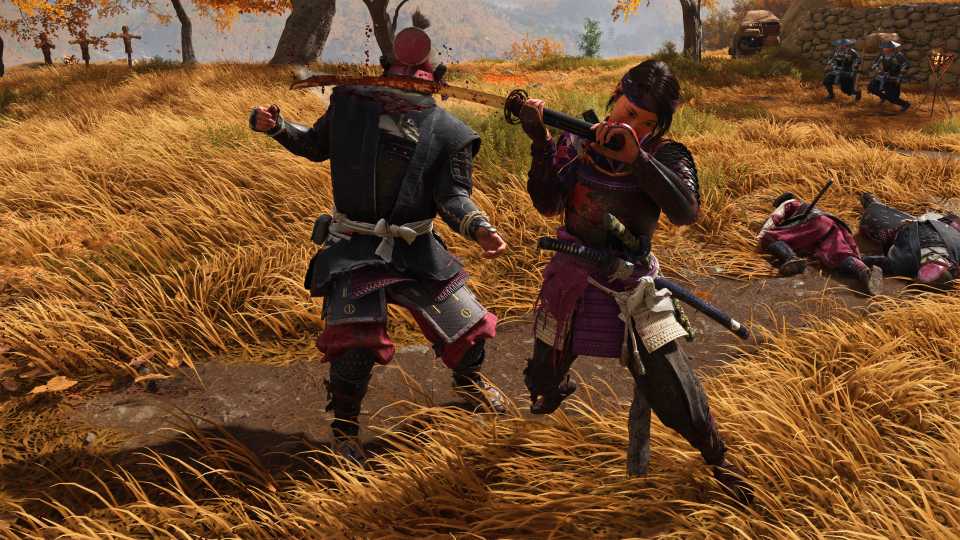 Attacking enemies with an Odachi in Ghost of Yotei