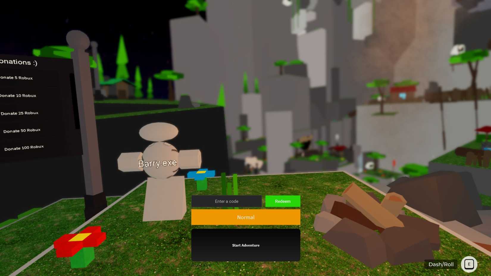 Barry the Hiker the codes tab