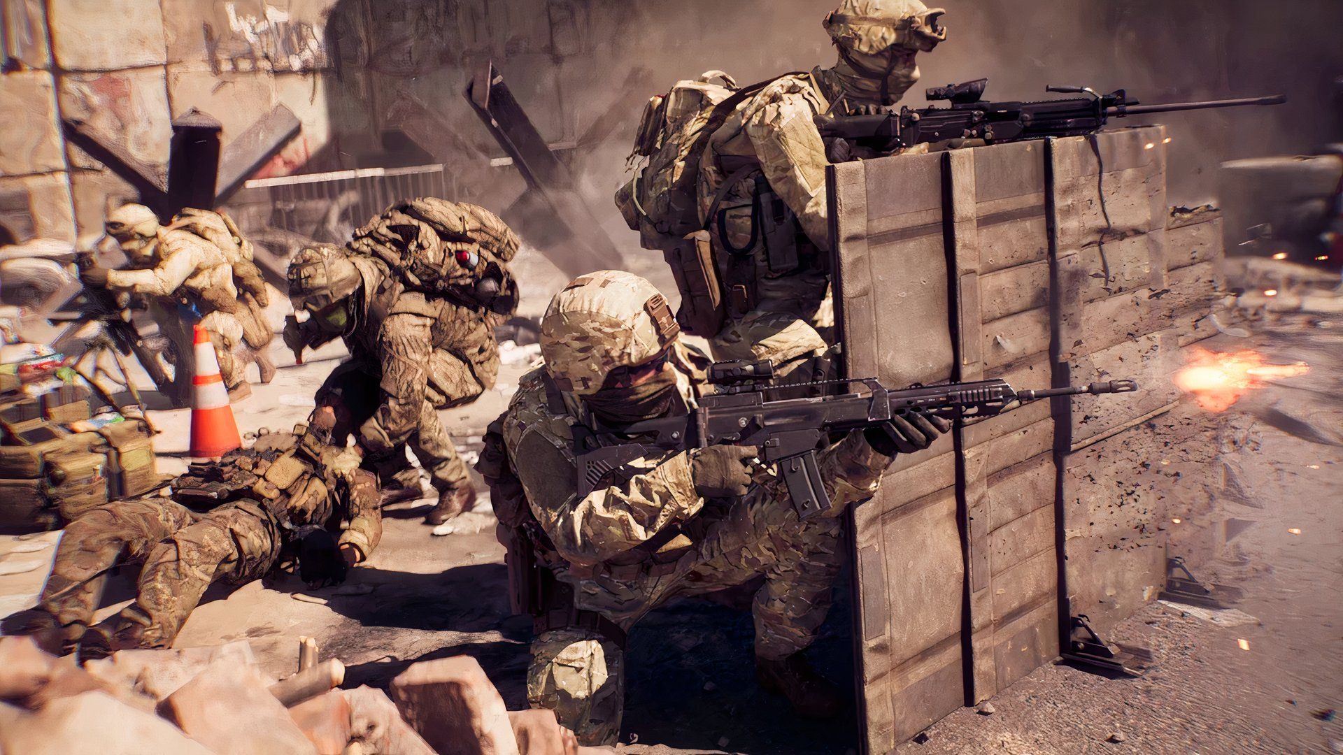 Soldado se protegendo em Battlefield 6.