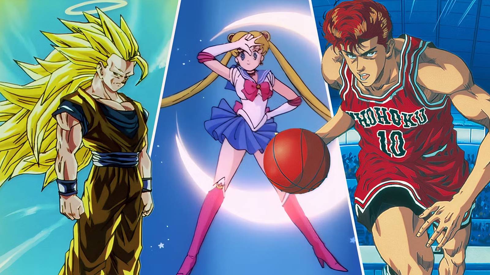 best anime 90s sailor moon, dbz, slam dunk