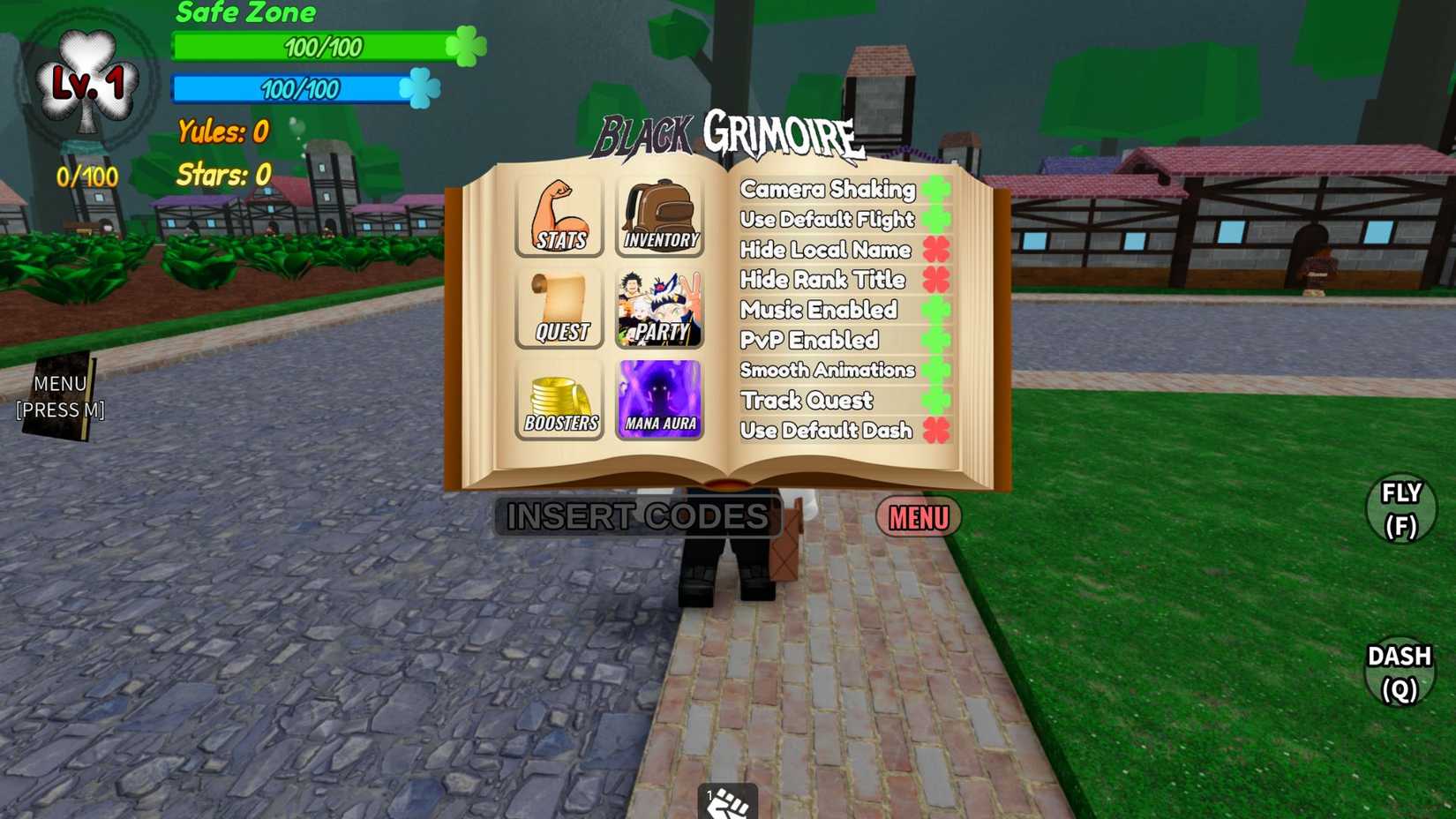 Black Grimoire the codes tab