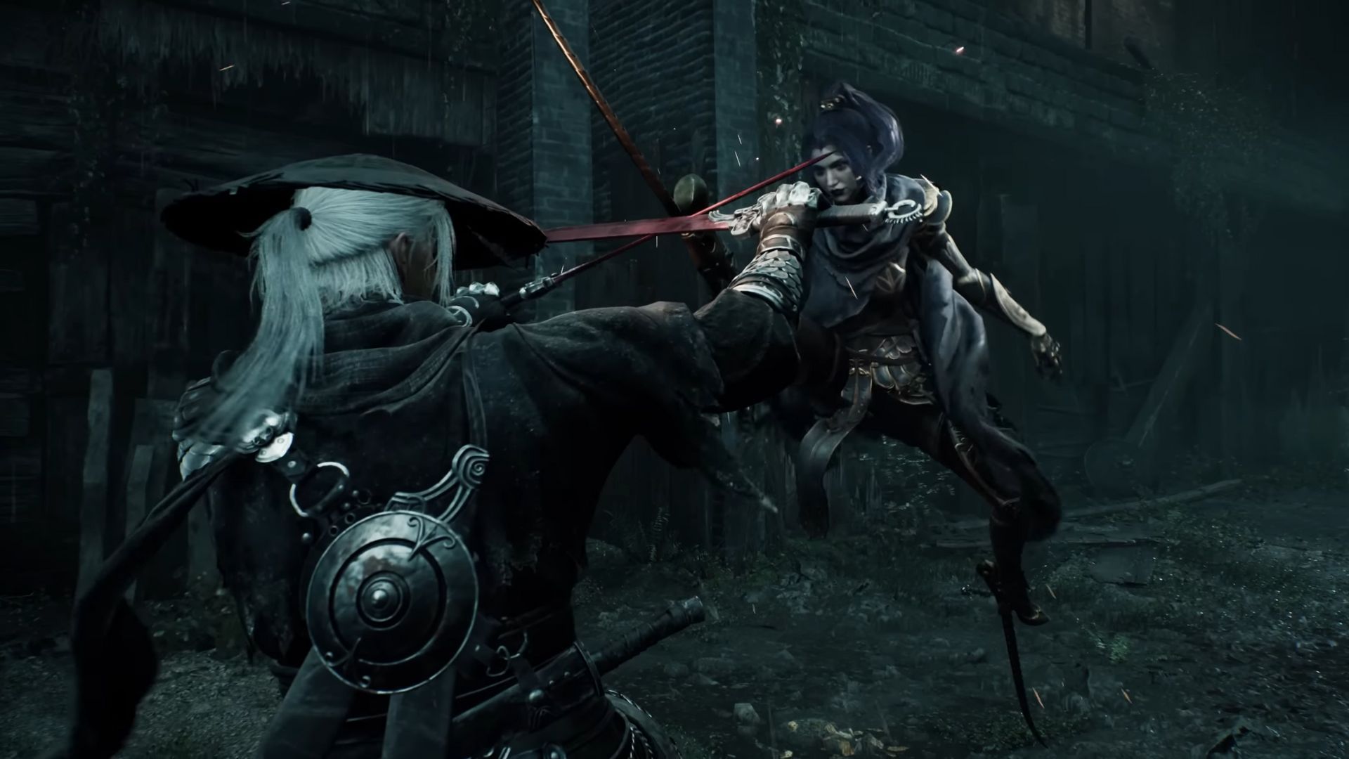 Aksi pertarungan bos mini Jade Dancer dalam Phantom Blade Zero