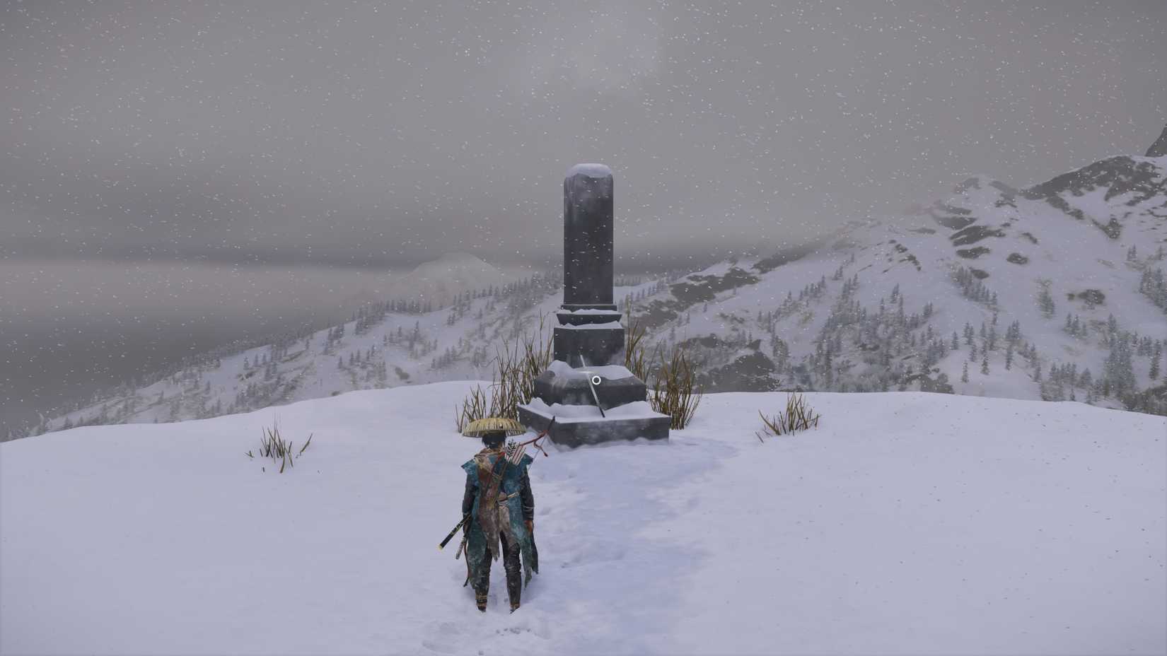 blood in snow pillar