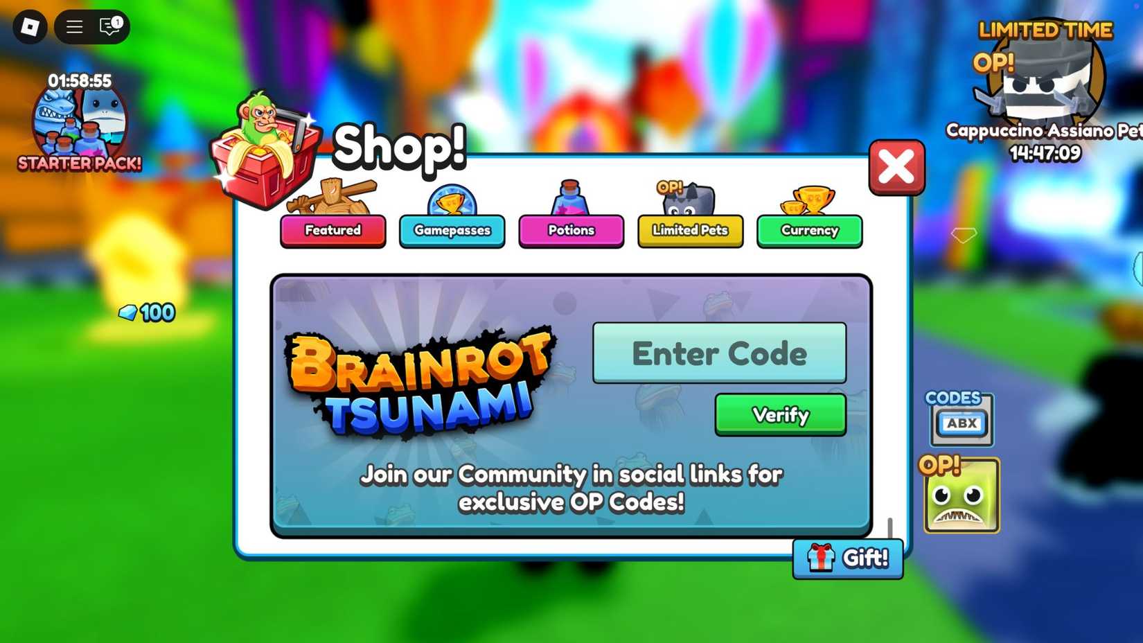 Brainrot Tsunami Codes Card