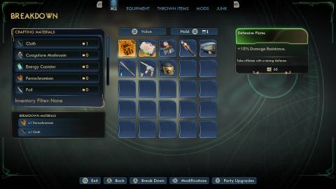 Breaking down gear in The Outer Worlds 2