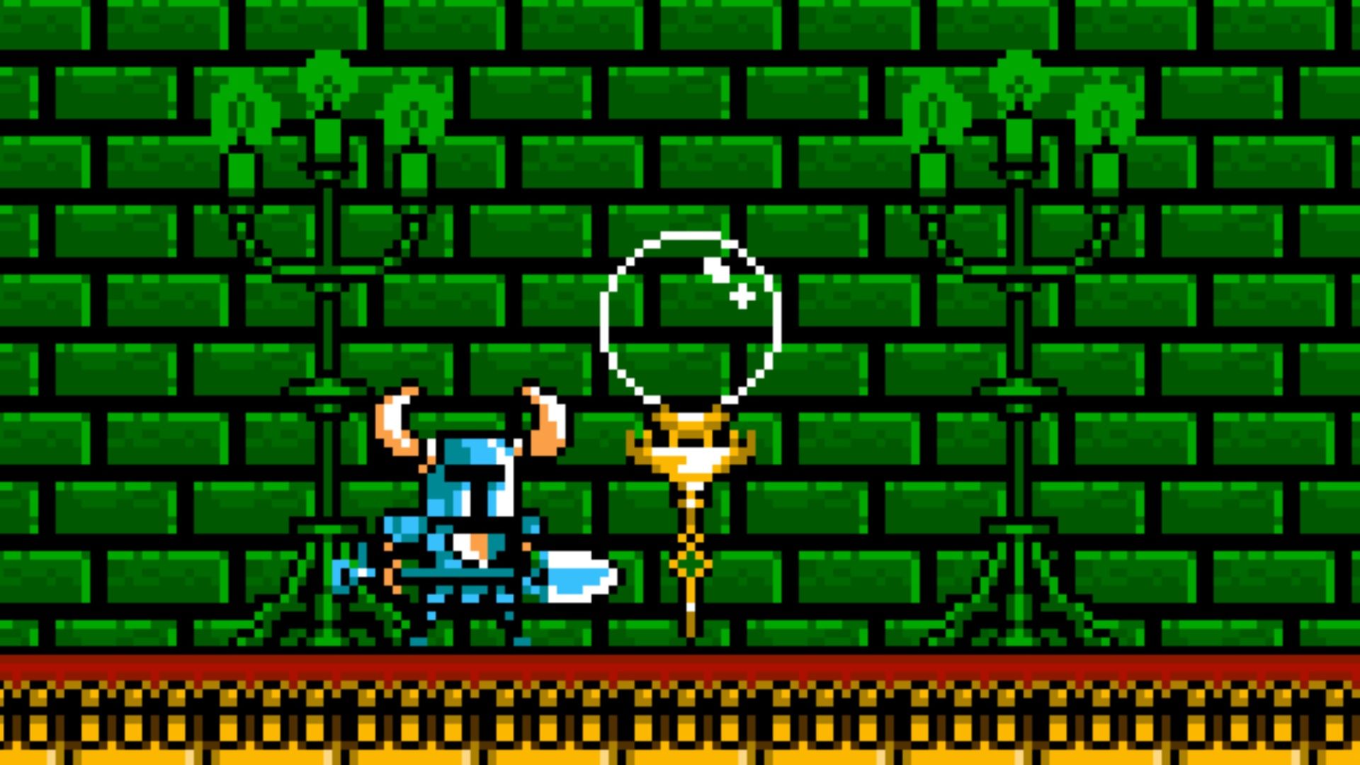 By a checkpoint in Shovel Knight
