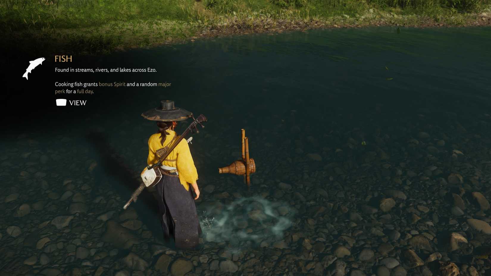 catching a fish in ghost of yotei