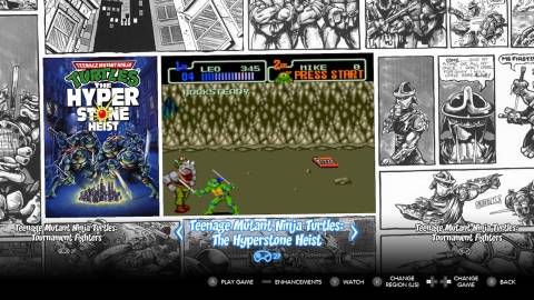Choosing a game in the Teenage Mutant Ninja Turtles The Cowabunga Collection