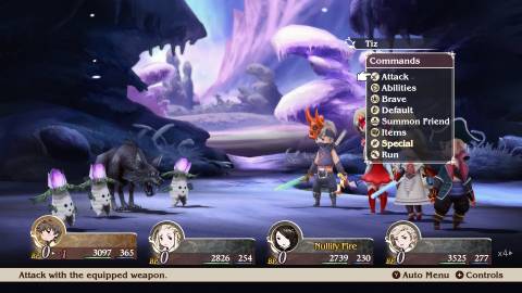 Choosing a skill in battle in Bravely Default Flying Fairy HD Remaster