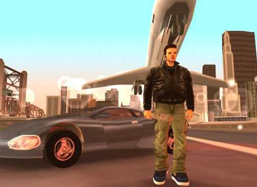Claude standing on an airport - Grand Theft Auto 3