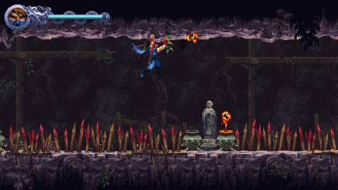 Climbing a cave in Ninja Gaiden Ragebound