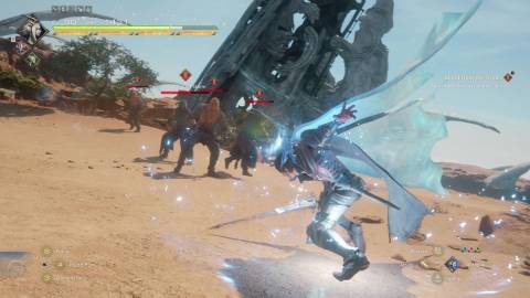 Clive uses some of Shiva's powers in combat - Final Fantasy 16