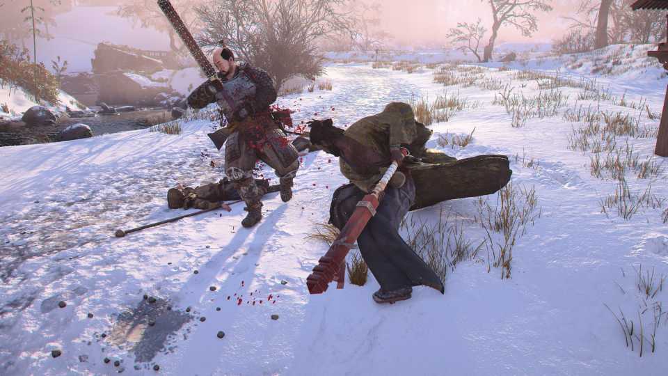 Clubbing an enemy and Yasuke in Assassin's Creed Shadows